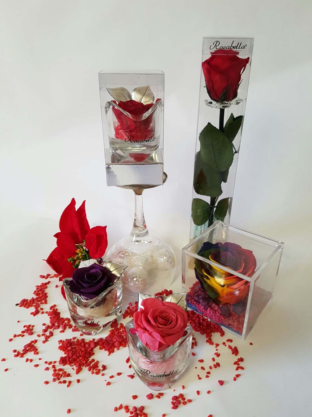 Rose stabilizzate con cristalli Swarovsky