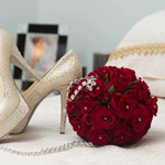 Bouquet a borsetta, rose rosse