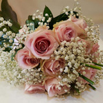 Bouquet con rose rosa